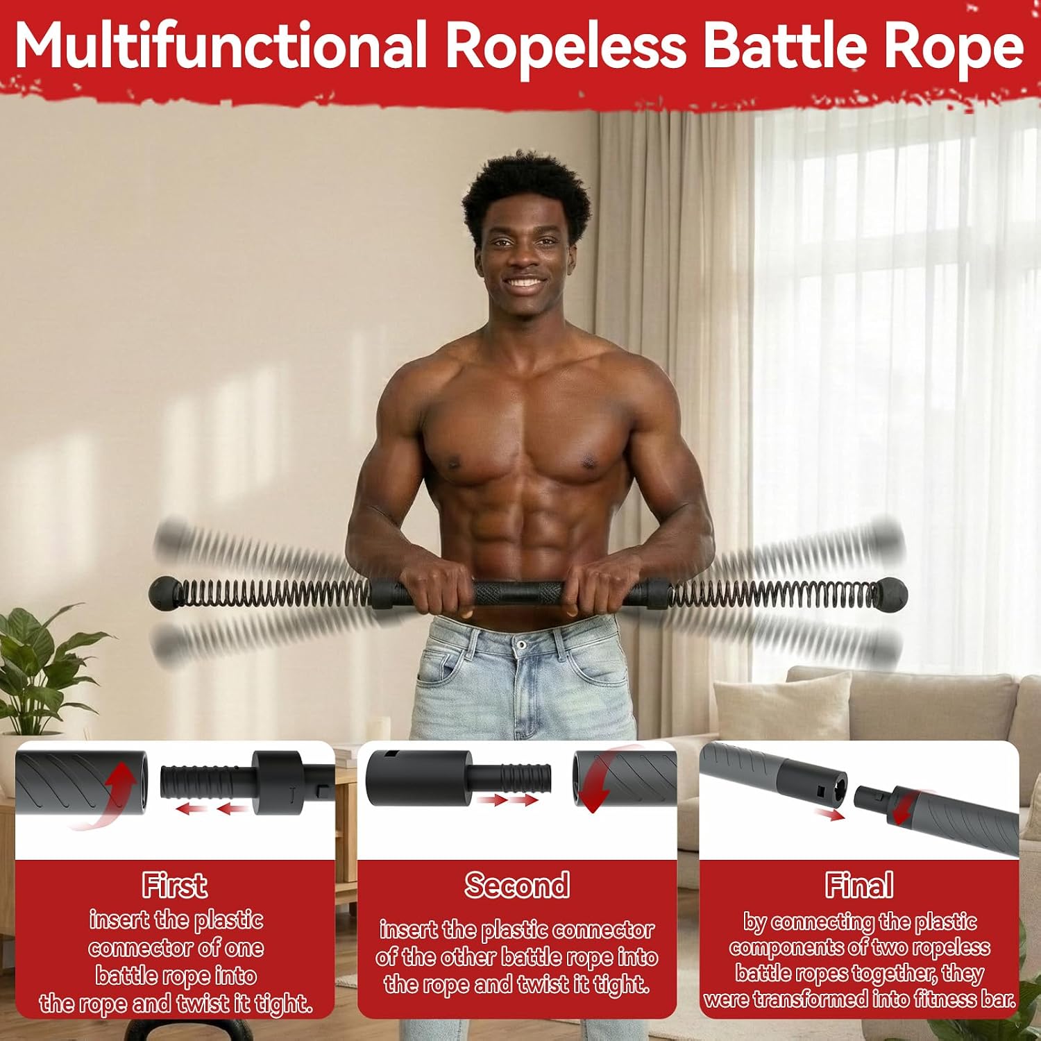 Crossfit Gym - 2-in-1 Verbessertes kabelloses Battle Rope Power