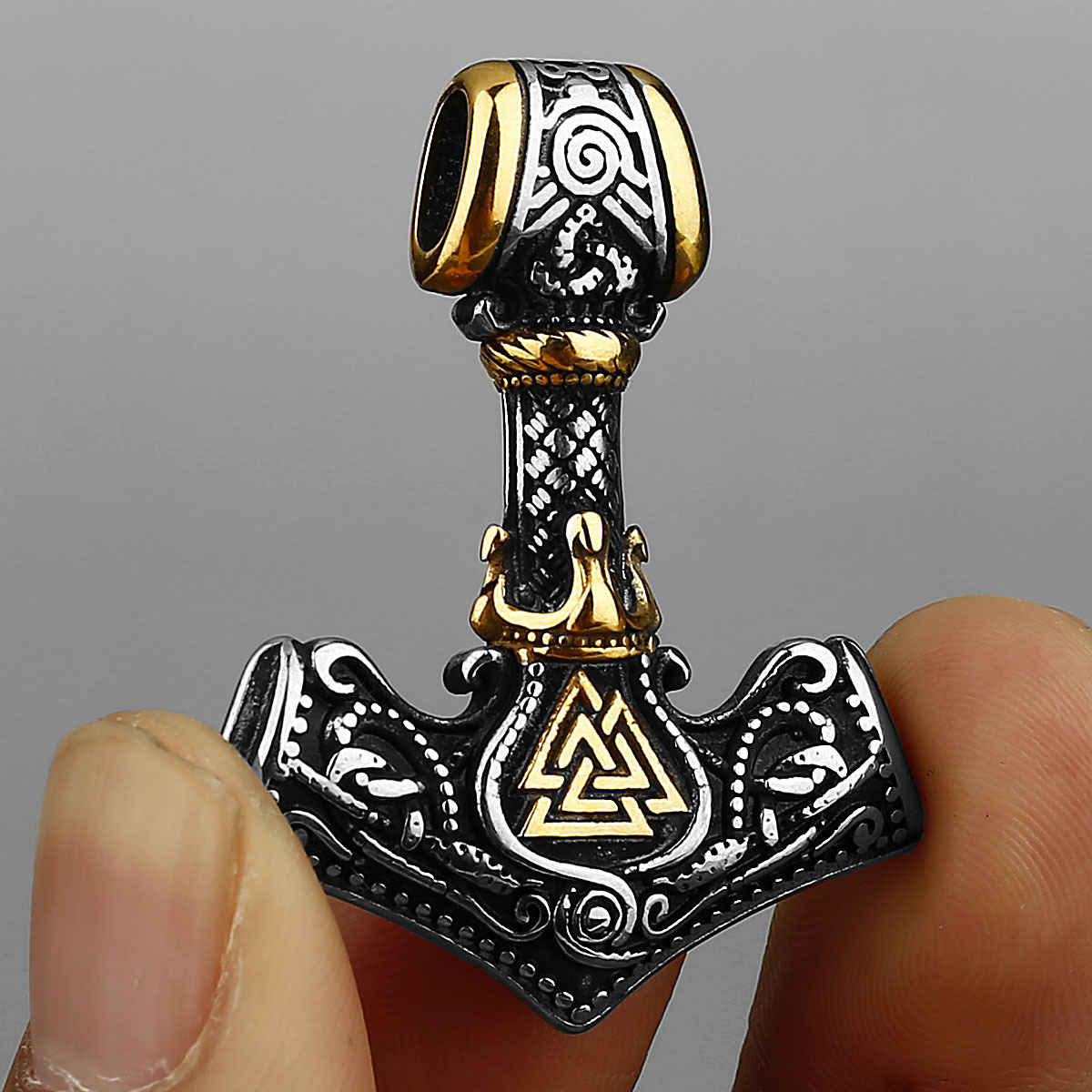Battle Rope Anchor - Wikinger-Rune-Anhänger-Halskette aus 316L Edelstahl für Männer,